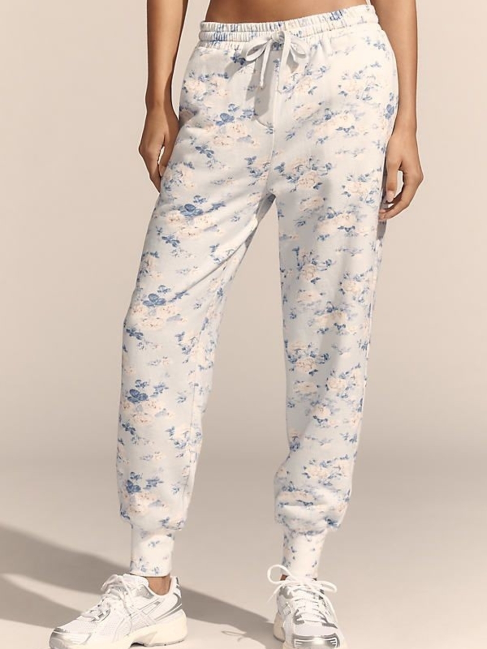 LoveShackFancy Lolana Sweatpants Floral Drawstring Joggers - Whisper Blue